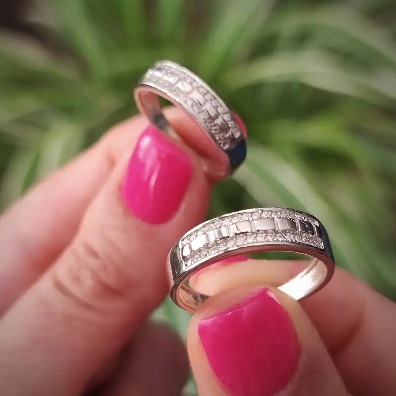 ست انگشتر نقره زنانه و مردانه مدل RS2062