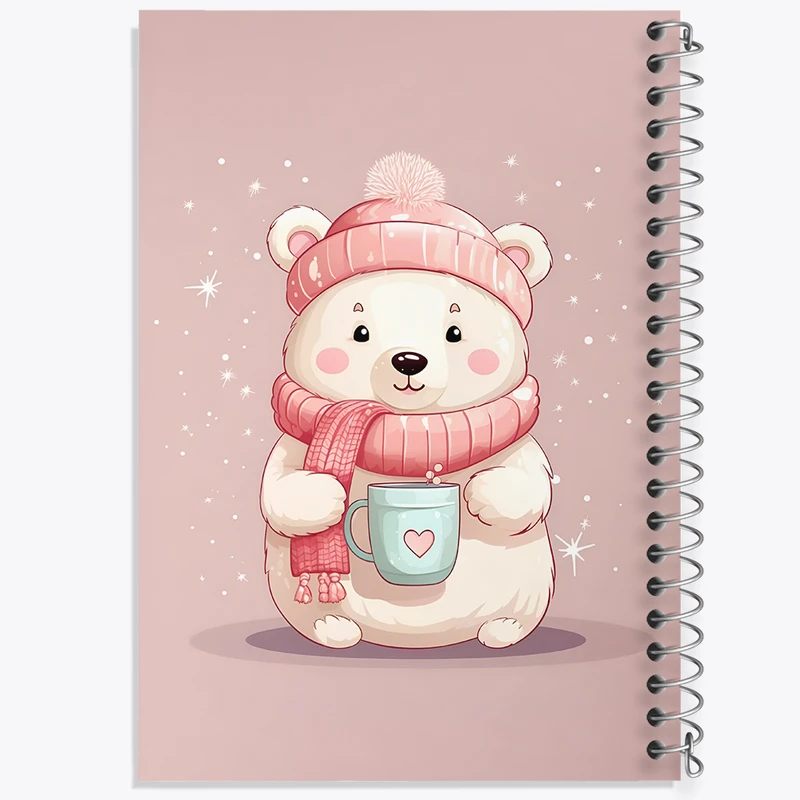 دفتر ژورنال نویسی 50 برگ خندالو مدل نقطه ای طرح خرس کیوت کد F5832