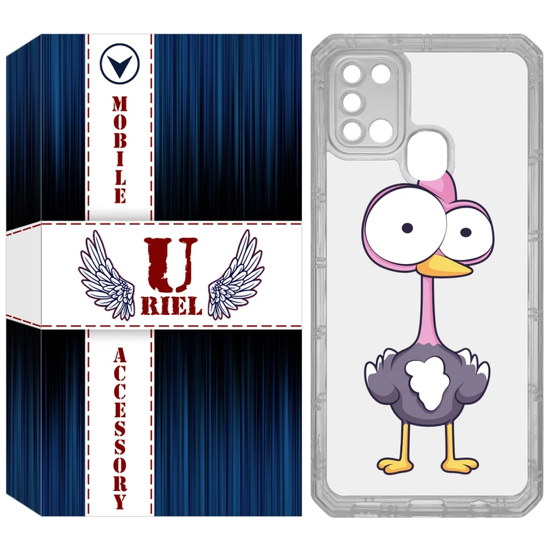 کاور یوریل مدل Clear کد 43 طرح شترمرغ مناسب برای گوشی موبایل سامسونگ Galaxy A21S