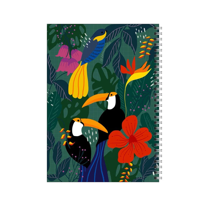 دفتر مشق 100 برگ بامبیلیپ طرح گل ها و پرندگان کد 4499385