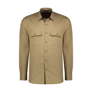 پیراهن آستین بلند مردانه پاتن جامه مدل کتان 102721010014121 