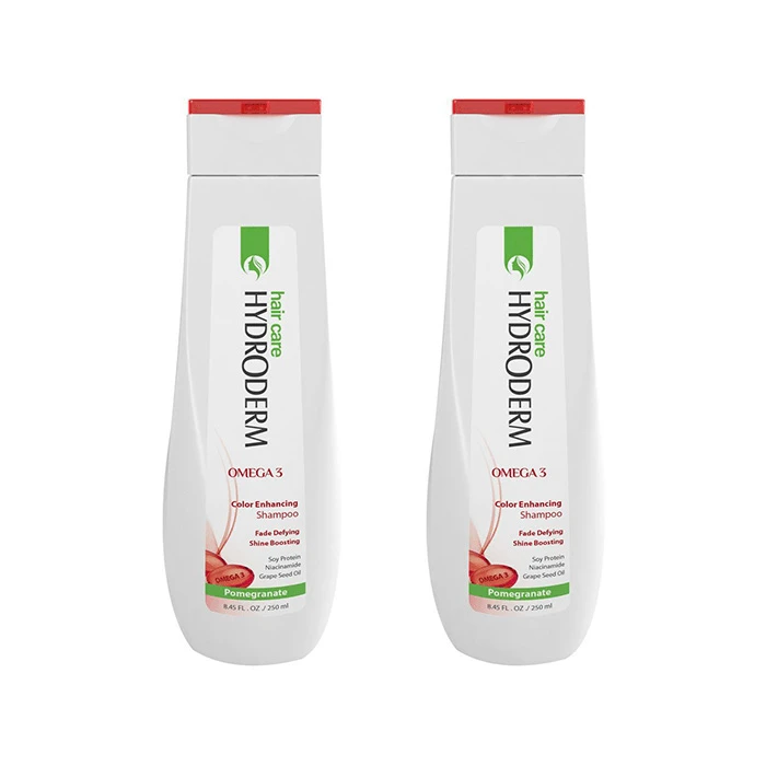  شامپو تثبیت کننده رنگ مو هیدرودم مدل امگا 3 مناسب موی رنگ شده حجم 250 میلی لیتر بسته 2 عددی