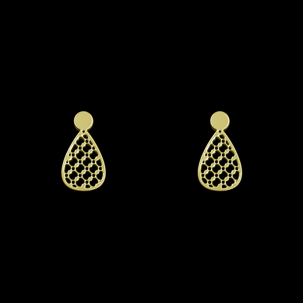 گوشواره طلا 18 عیار زنانه مدوپد مدل هندسی کد GA1-13337