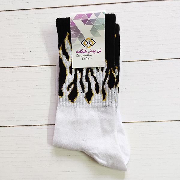 جوراب مردانه تن پوش هنگامه مدل کش اسپرت آتشین مجموعه 2 عددی - - 2