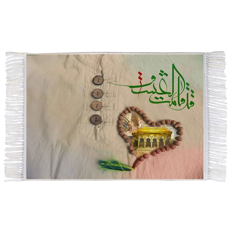 فرش ماشینی دیوارکوب اطلس آبی طرح ضریح حرم امام حسین (ع) مدل T2581