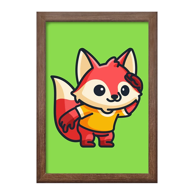 تابلو خندالو طرح حیوانات بامزه روباه کد 28376