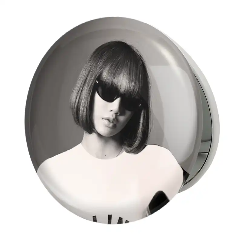 آینه جیبی خندالو طرح لیسا گروه بلک پینک Black Pink مدل تاشو کد 16765