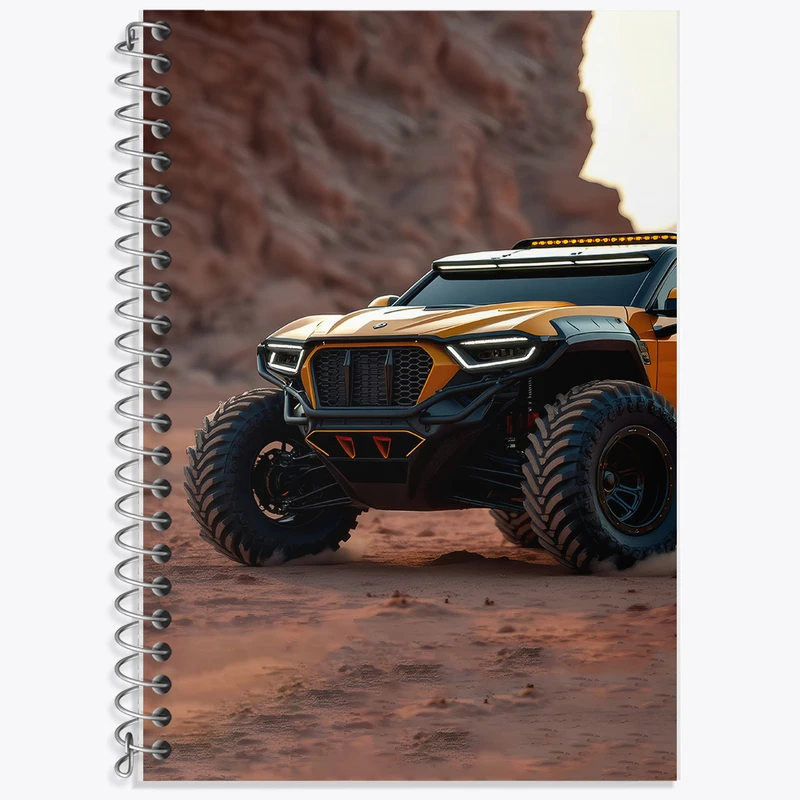 دفتر زبان 50 برگ خندالو مدل دو خط طرح آفرود (Off Road) کد F5218