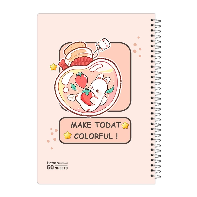 دفتر مشق 60 برگ آی چاپ مدل پاستیلی کیوت کد 381