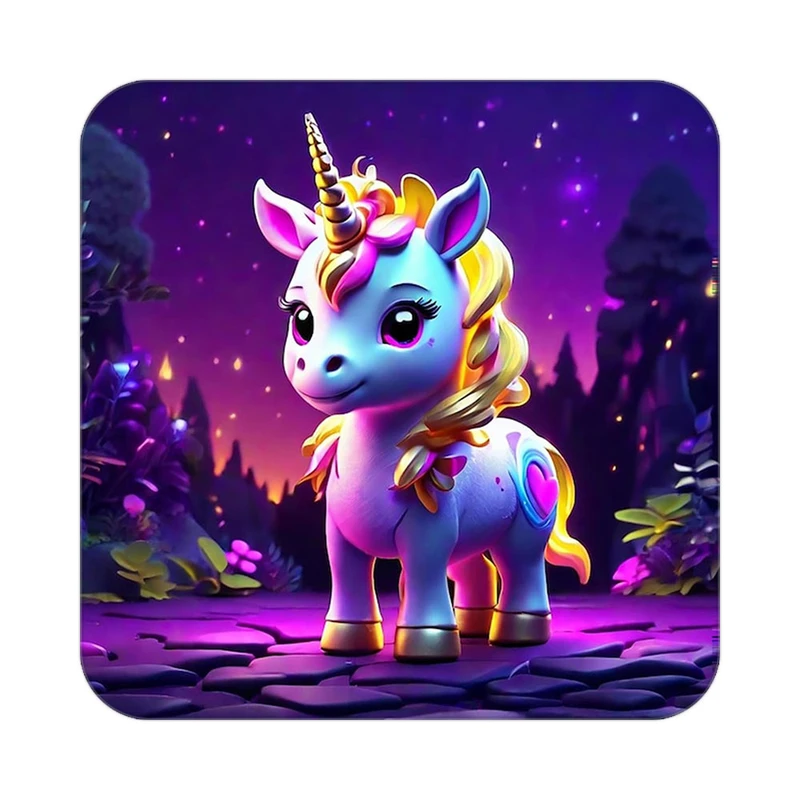 زیر لیوانی کاکتی طرح اسب تک شاخ و یونیکورن مدل mp30712