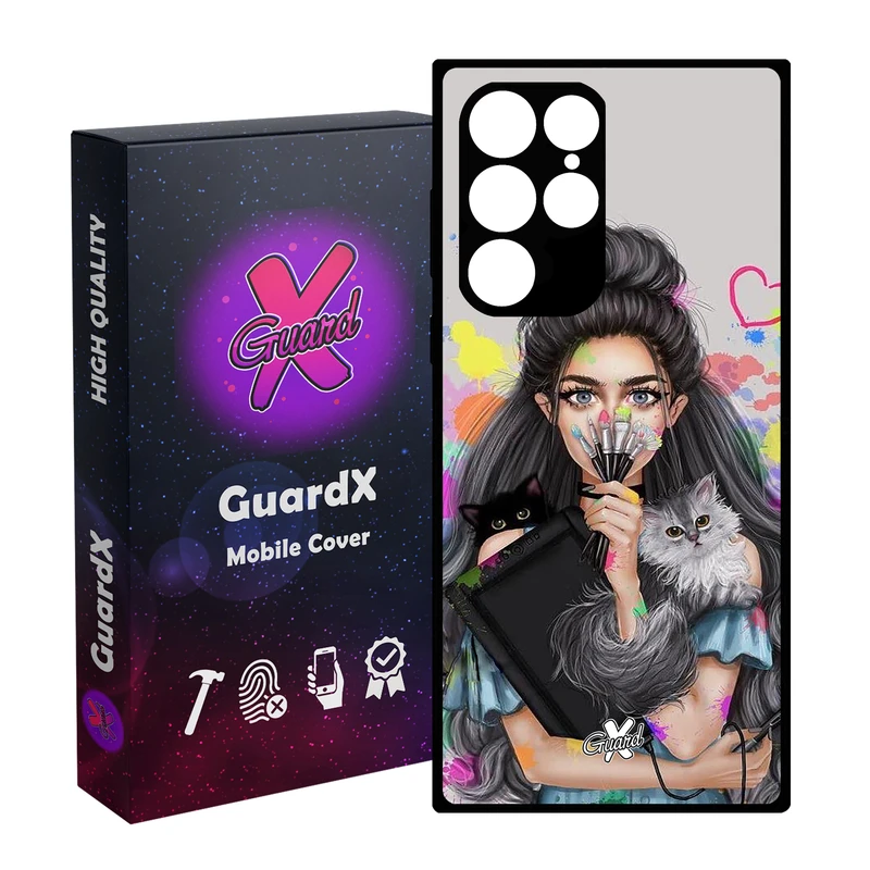 کاور گارد ایکس طرح Girl مدل Glass10386 مناسب برای گوشی موبایل سامسونگ Galaxy S23 Ultra