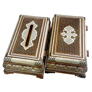 ست جعبه کارد و چنگال و جعبه دستمال کاغذی خاتم کاری کد 200