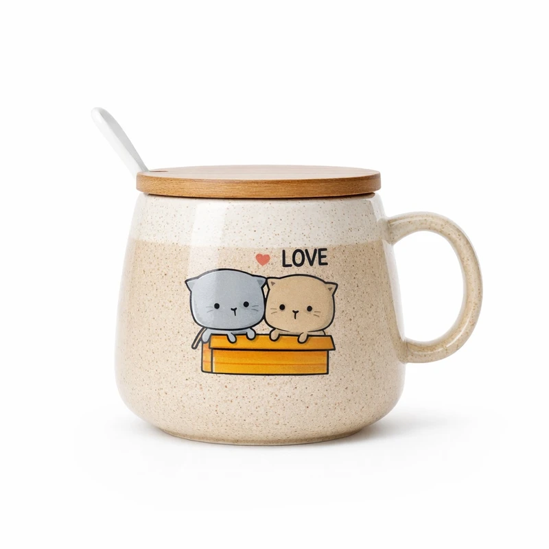 ماگ کد D22 به همراه قاشق و در