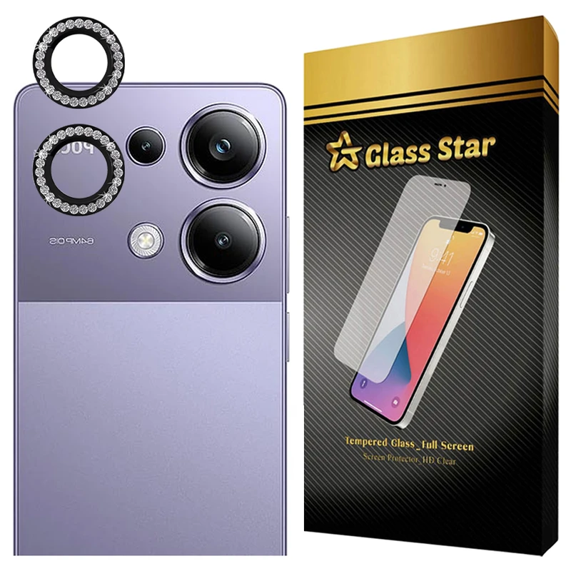 محافظ لنز دوربین شیشه‌ای گلس استار مدل NRIG20 مناسب برای گوشی موبایل شیائومی Poco M6 Pro 4G