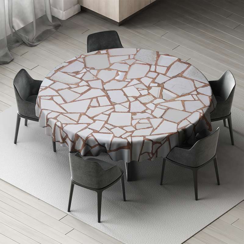 رومیزی طرح سنگ سفید مدل ی-0047