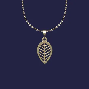 گردنبند طلا 18 عیار زنانه مدوپد مدل برگ کد Y2-1-1041