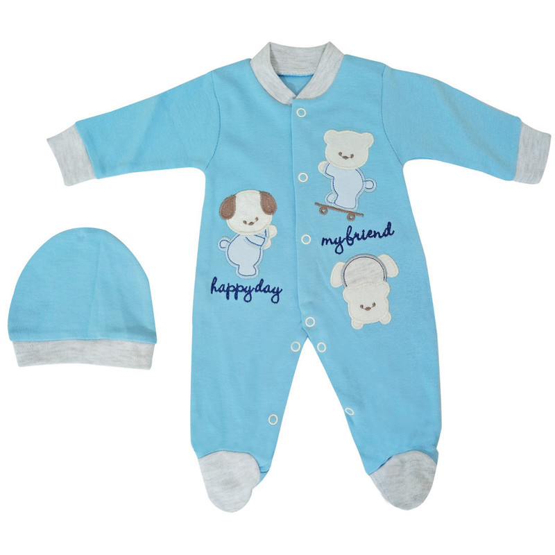 ست سرهمی و کلاه نوزادی مدل Omorf yba3109