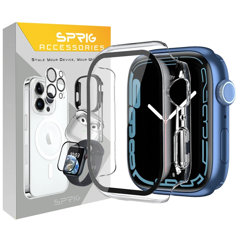 کاور اسپریگ مدل GUAR-DG مناسب برای اپل واچ Series SE 2023 Aluminum Case 44mm به همراه محافظ صفحه نمایش