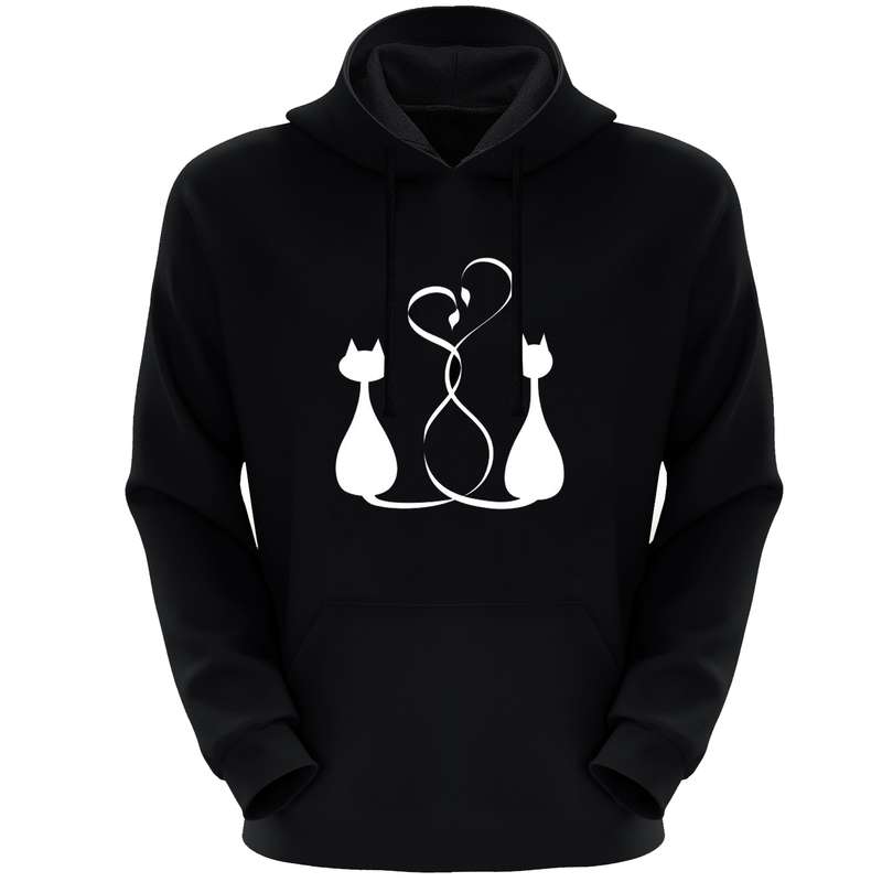 هودی زنانه مدل دوگربه F378 رنگ مشکی