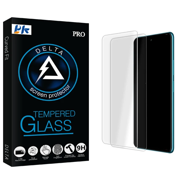 محافظ صفحه نمایش شیشه ای پی کی مدل Delta Glass MIX مناسب برای گوشی موبایل ال جی W41 Plus بسته دو عددی