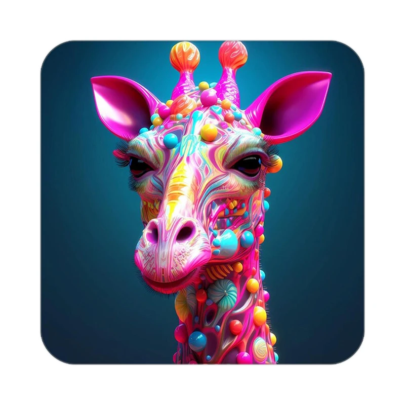 زیر لیوانی کاکتی طرح حیوانات رنگی مدل mp26108