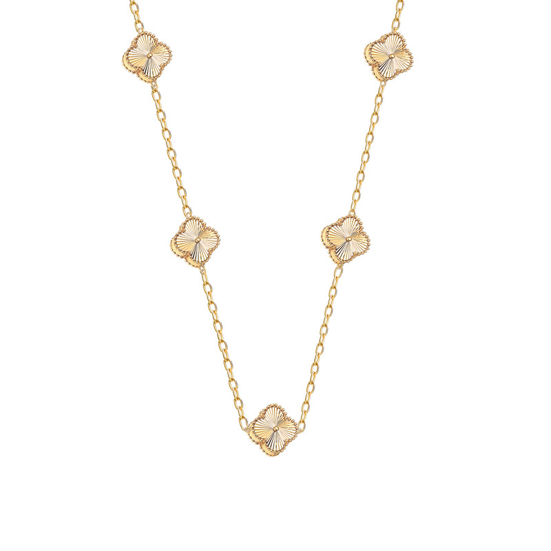 گردنبند طلا 18 عیار زنانه ماوی گالری مدل ونکلیف الحمبرا رز 5