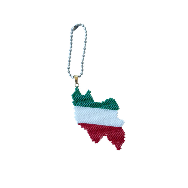 آویز خودرو طرح نقشه سه رنگ ایران کد R29_lk-ADN