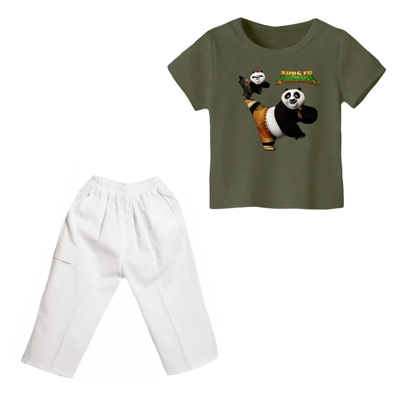 ست تی شرت و شلوارک پسرانه مدل پاندا کنگفوکار کد 1