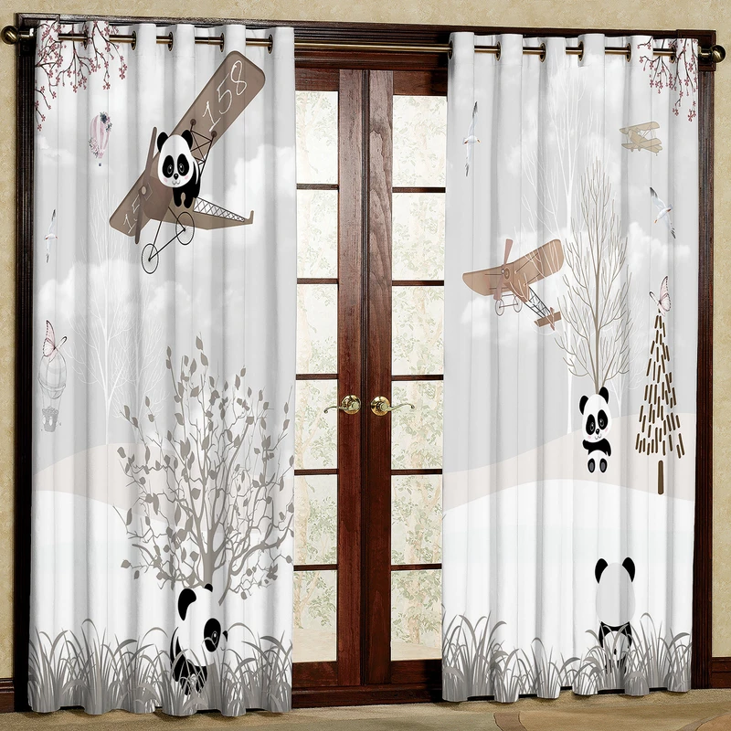 پرده مدل پاندا و هلیکوپتر مخمل پانچی کد 2687 سایز 200x140 سانتی متر