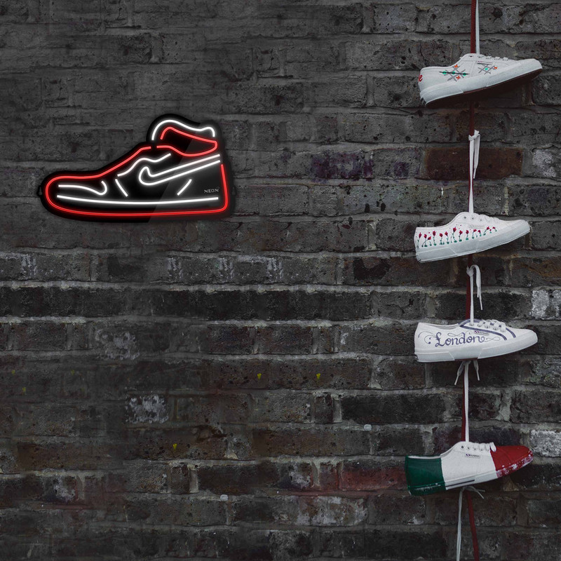 چراغ دیواری نئون دیزاین مدل Shoes-BL_RD
