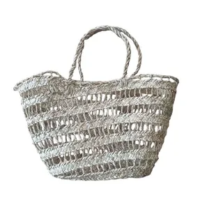 زنبیل حصیری مدل تور بافت