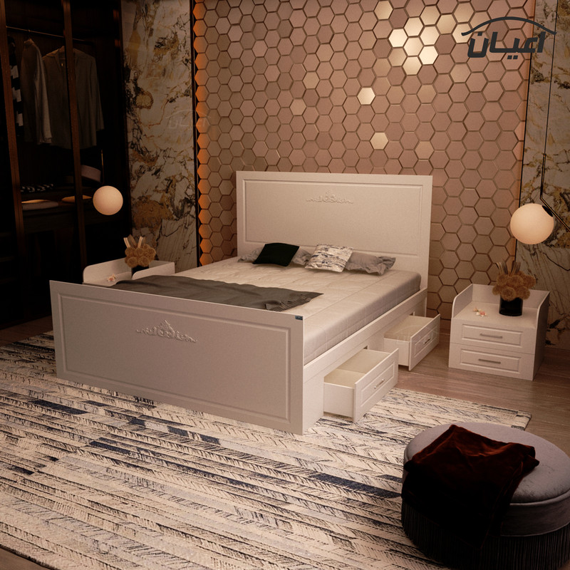 تخت خواب دونفره اعیان مدل FH402 سایز 160x200 سانتی متر