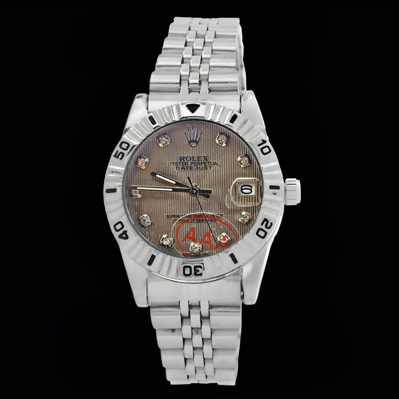 ساعت مچی عقربه‌ای کوارتز زنانه مدل صفحه راه راه کد 002