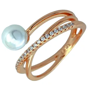 انگشتر زنانه ژوپینگ مدل مرواریدی کد R4158