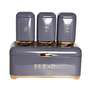 ظرف نان پروکسیوس مدل gold به همراه بانکه مجموعه 4 عددی