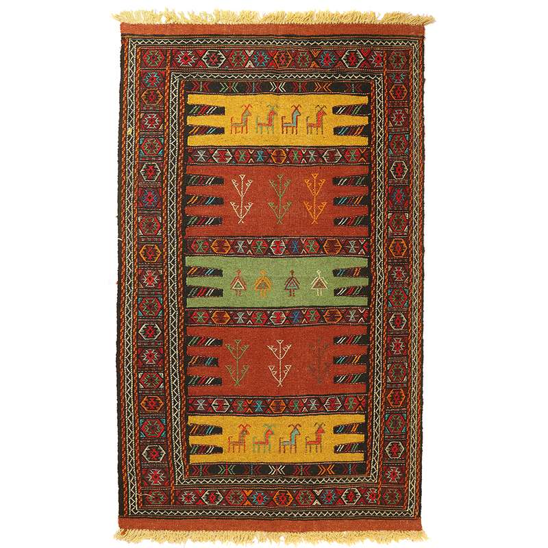   گلیم دستبافت دو متری مدل تمام بافت خراسان کد 410311