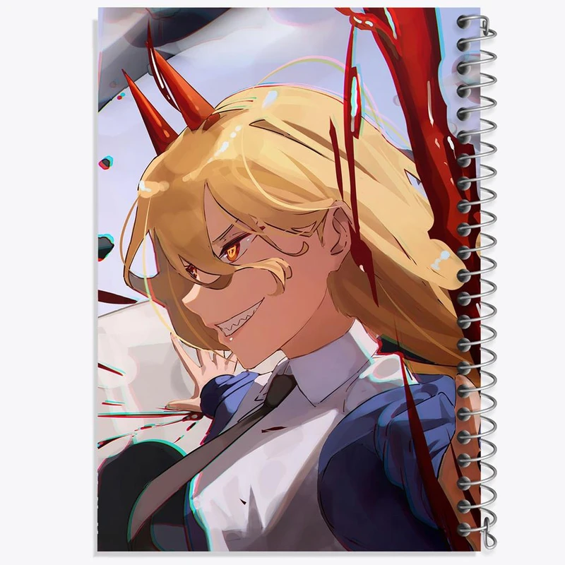 دفتر مشق 50 برگ خندالو مدل پاور انیمه مرد اره ای Chainsaw Man کد 22317