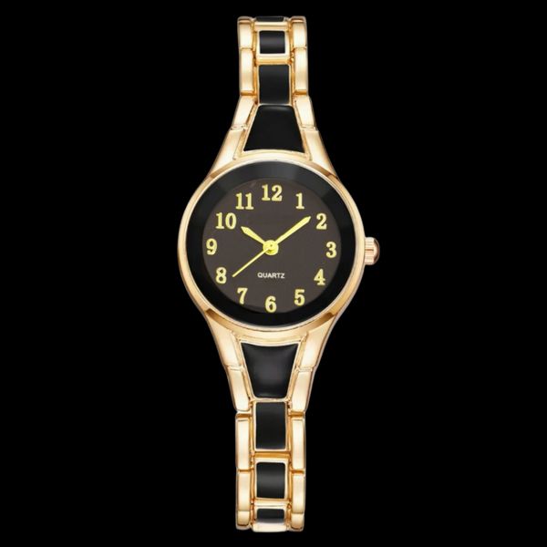 ساعت مچی عقربه ای زنانه مدل بند فلزی طرح سرامیکی کد 3