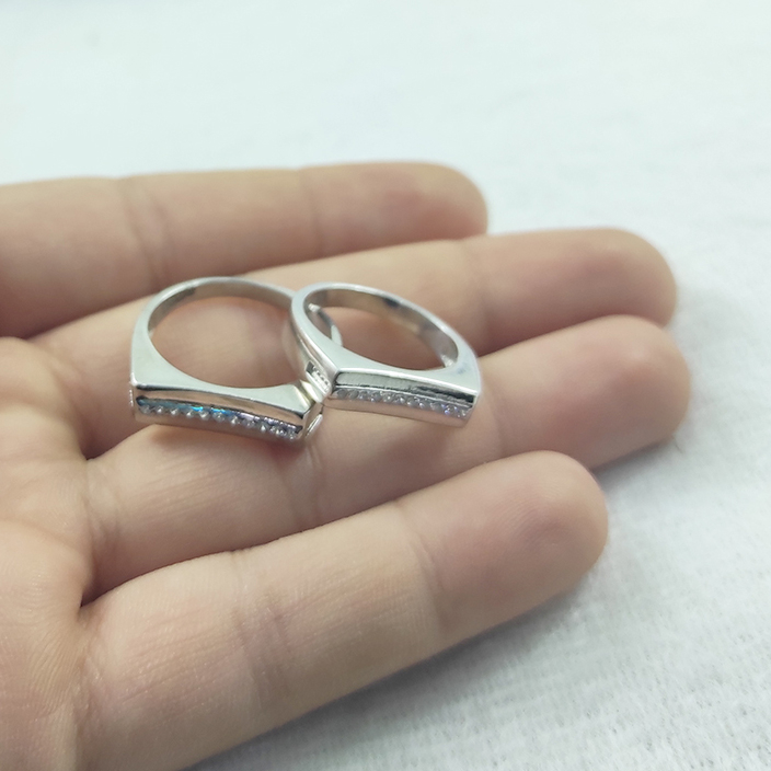 ست  انگشتر نقره زنانه و مردانه سلین کالا مدل COD-12