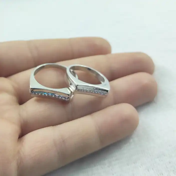 ست  انگشتر نقره زنانه و مردانه سلین کالا مدل COD-12