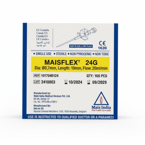 آنژیوکت گیج ۲۴ مایس ایندیا مدل فلکس مجموعه ۱۰ عددی آنژیوکت گیج ۲۴ مایس ایندیا مدل فلکس مجموعه ۱۰ عددی