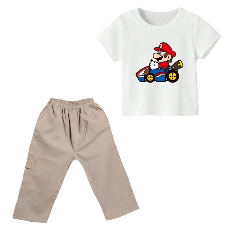 ست تی شرت و شلوارک پسرانه مدل ماریو کد ۶