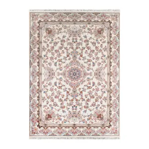  فرش ماشینی بهشتی مدل تبریز کد 1390 زمینه کرم