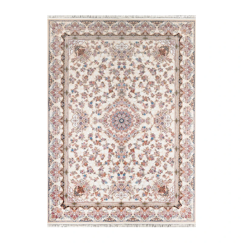  فرش ماشینی بهشتی مدل تبریز کد 1390 زمینه کرم