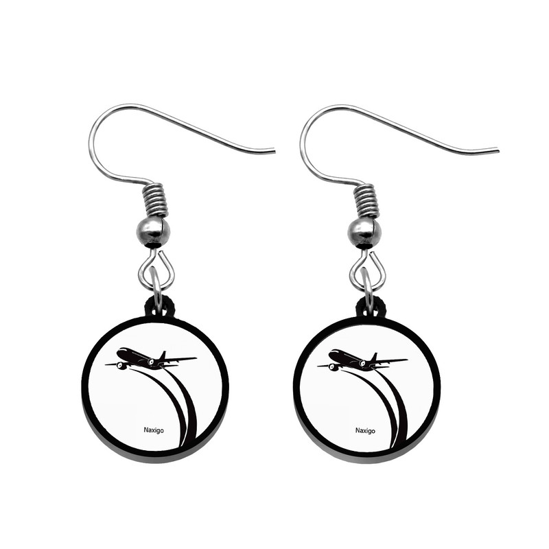 گوشواره زنانه ناکسیگو مدل شب تاب طرح هواپیما کد ES8091 گوشواره زنانه ناکسیگو مدل شب تاب طرح هواپیما کد ES8091