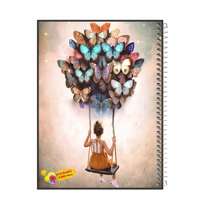 دفتر مشق 100 برگ گلبرگ طرح دخترانه کد 100735