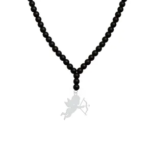 گردنبند نقره زنانه هایکا مدل کودک فرشته وکمان n.ha1 - 342