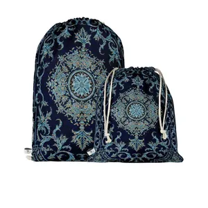 نظم دهنده سفری مدوپد طرح قالیچه قم لچک و ترنج مدل C-Ghom147 بسته 2 عددی