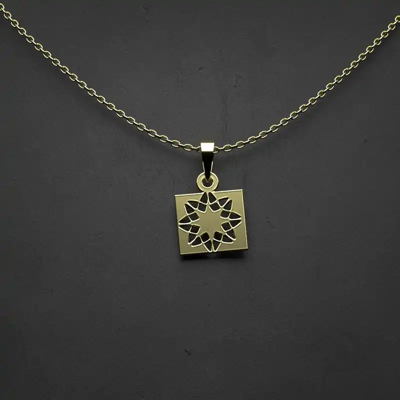 گردنبند طلا 18 عیار زنانه مدوپد مدل هندسی کد Z2-1-1176