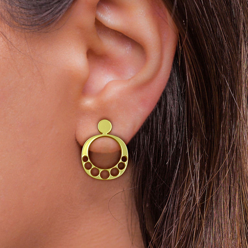 گوشواره طلا 18 عیار زنانه مدوپد مدل هندسی کد GA1-10948